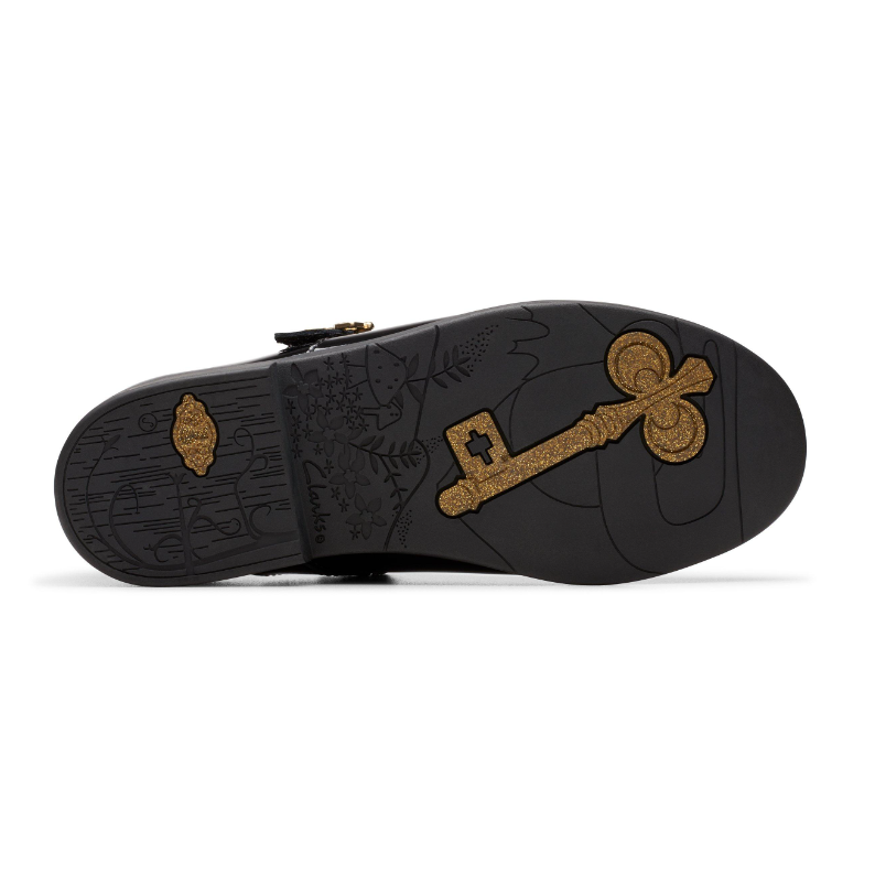 Clarks Girls Shoe Lock Magic K. Black Patent
