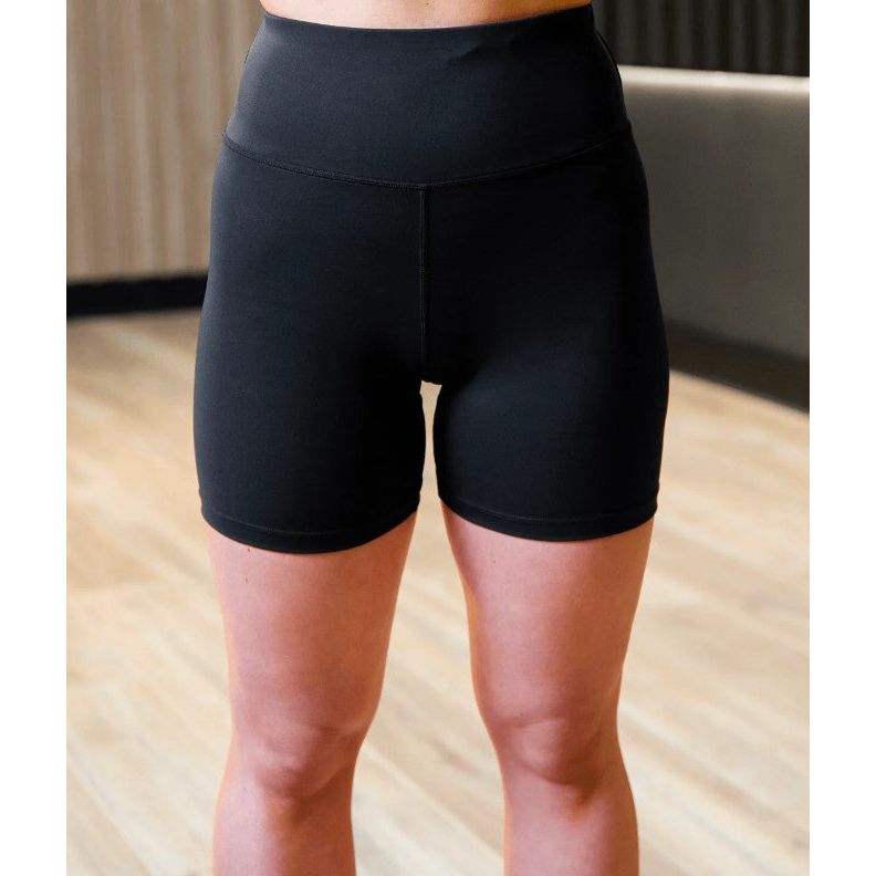 Gym+Coffee Womens Relentless Bike Shorts 5” Jet Black