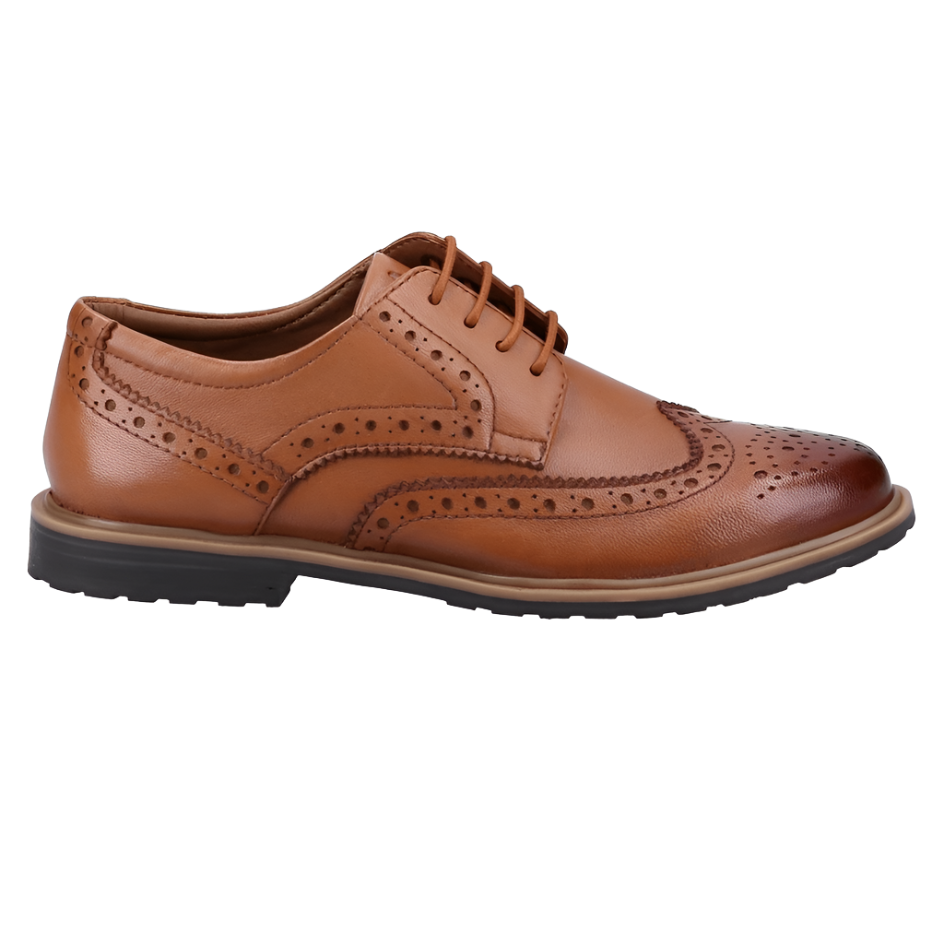 Hush Puppies Womens Verity Brogue Tan - Donaghys