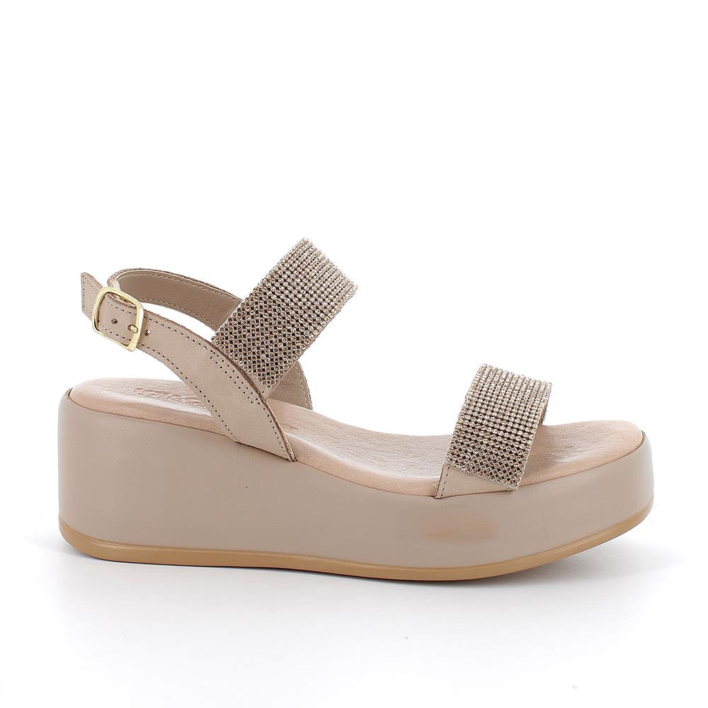 Igi & Co Womens Platform Sandal Vitello Ocean/Taupe