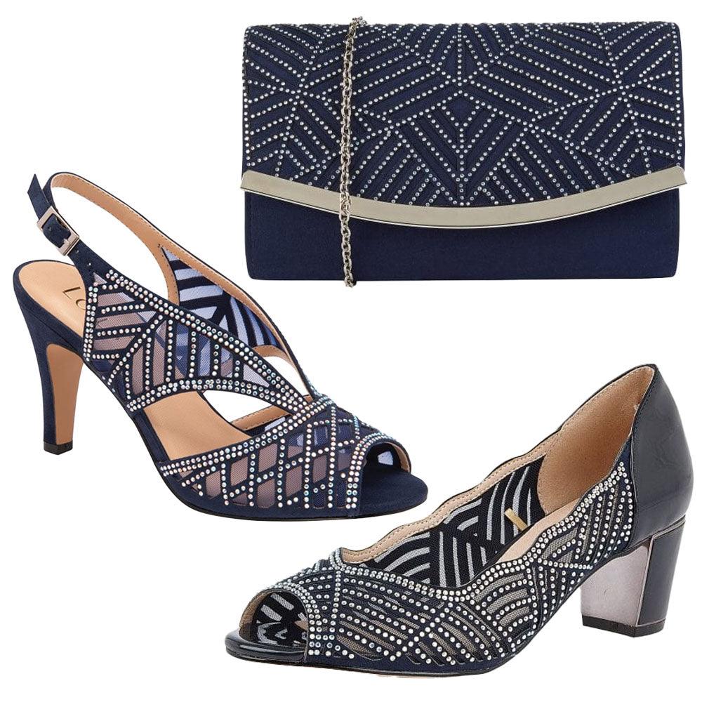 Lotus Womens Shoe Natalia Navy/Diamante - Donaghys