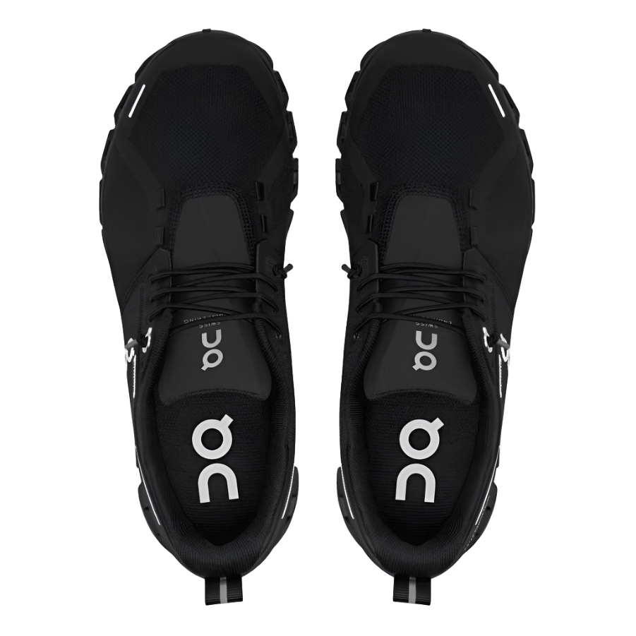 On Running Womens Trainers Cloud 5 Waterproof All Black - Donaghys