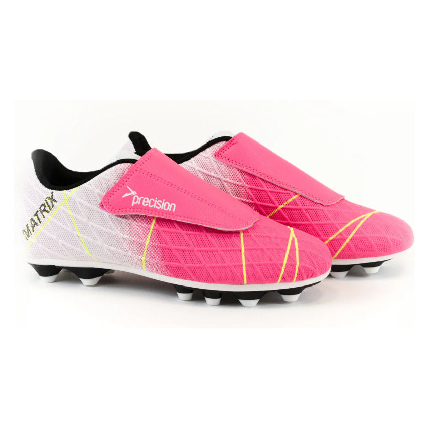 Precision Junior Matrix Football Boot Fuchsia/White/Lime