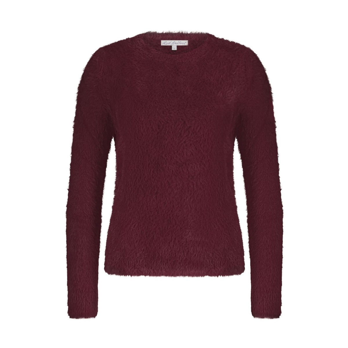 Red Button Womens Jumper Fuzzy Puff Sleeve Ruby