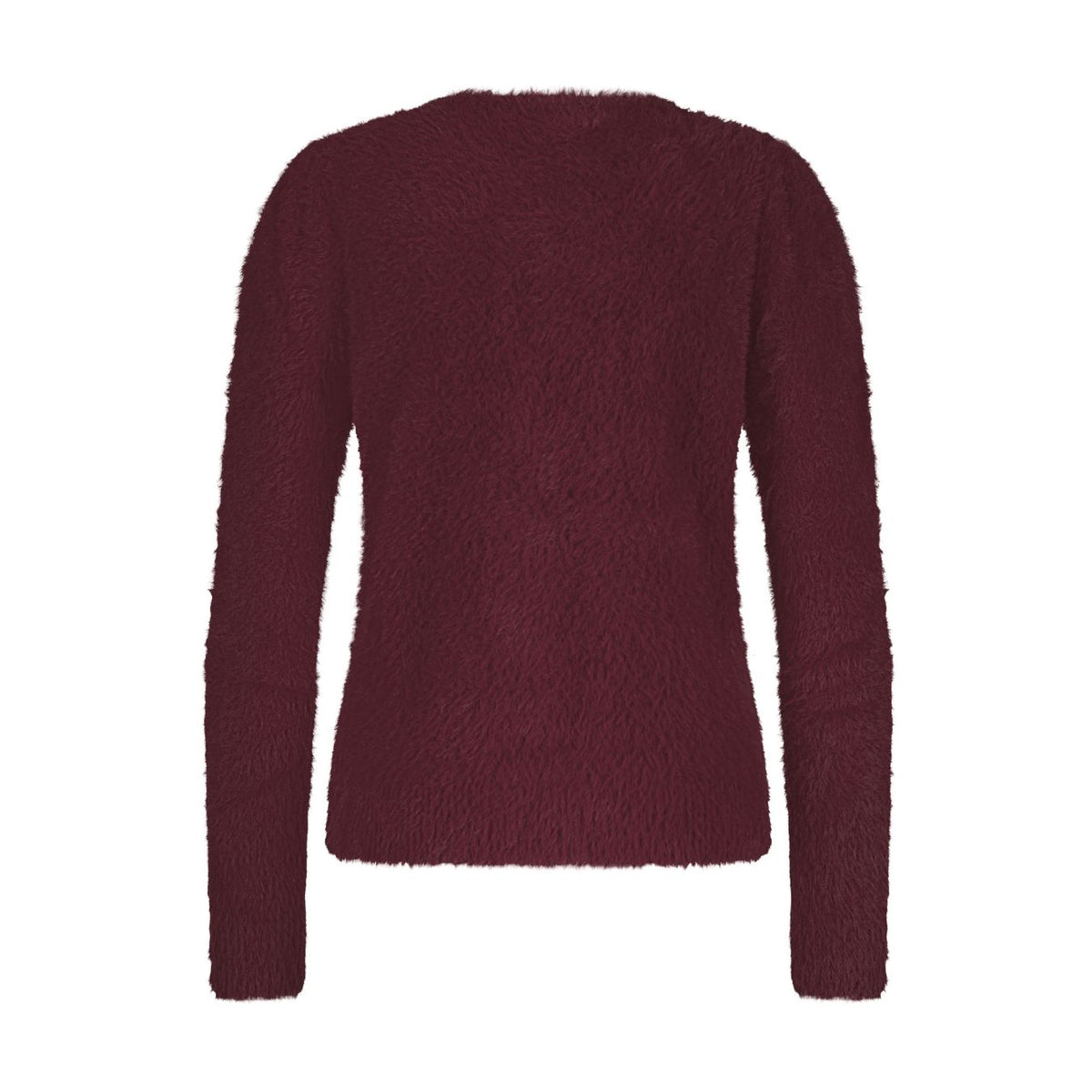 Red Button Womens Jumper Fuzzy Puff Sleeve Ruby