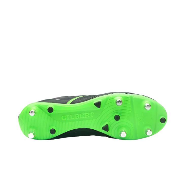 Gilbert Adults Rugby Boot Sidestep X20 Power 6S Black/Fluorescent Green