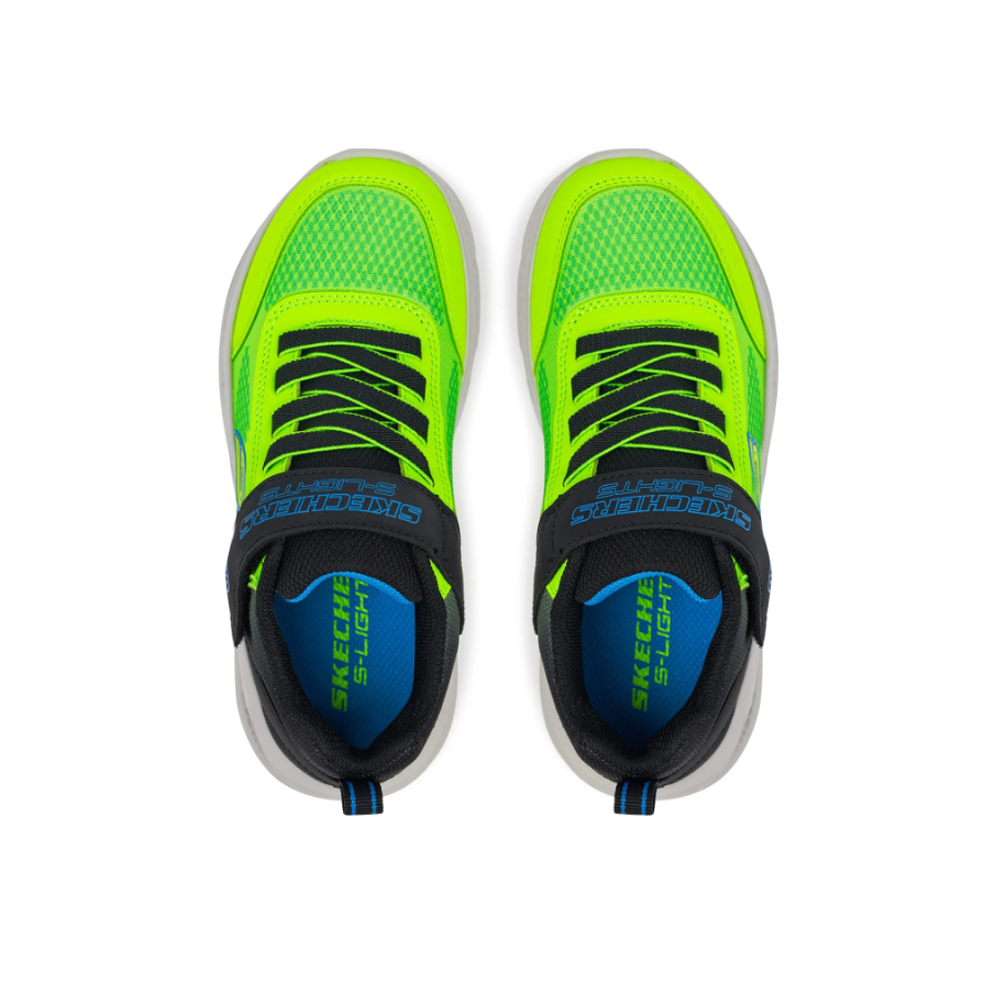 Skechers Boys Trainer S-Lights Meteor Krendox Black/Blue/Lime