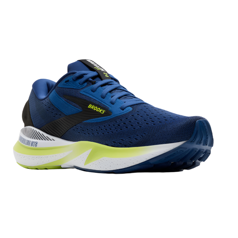 Brooks Mens Trainer Adrenaline GTS 24 Navy Peony/Black/Acid Lime