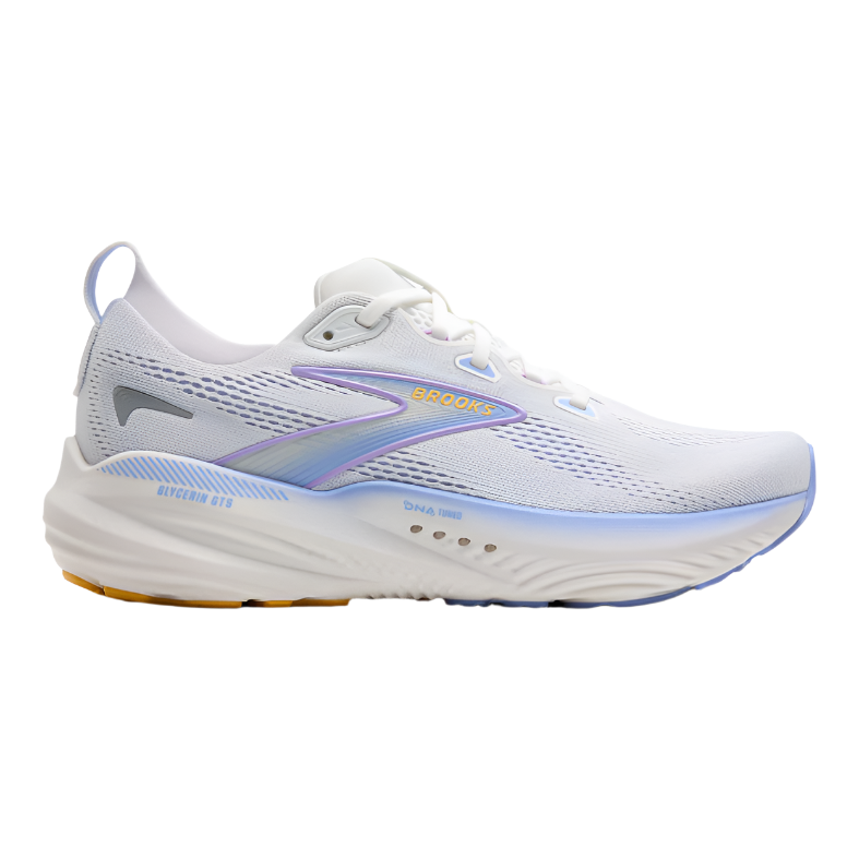 Brooks Womens Trainer Glycerin GTS 22 White/Blue Heron/Apricot