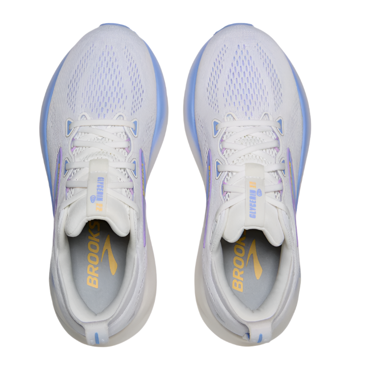 Brooks Womens Trainer Glycerin 22 White/Blue Heron/Apricot