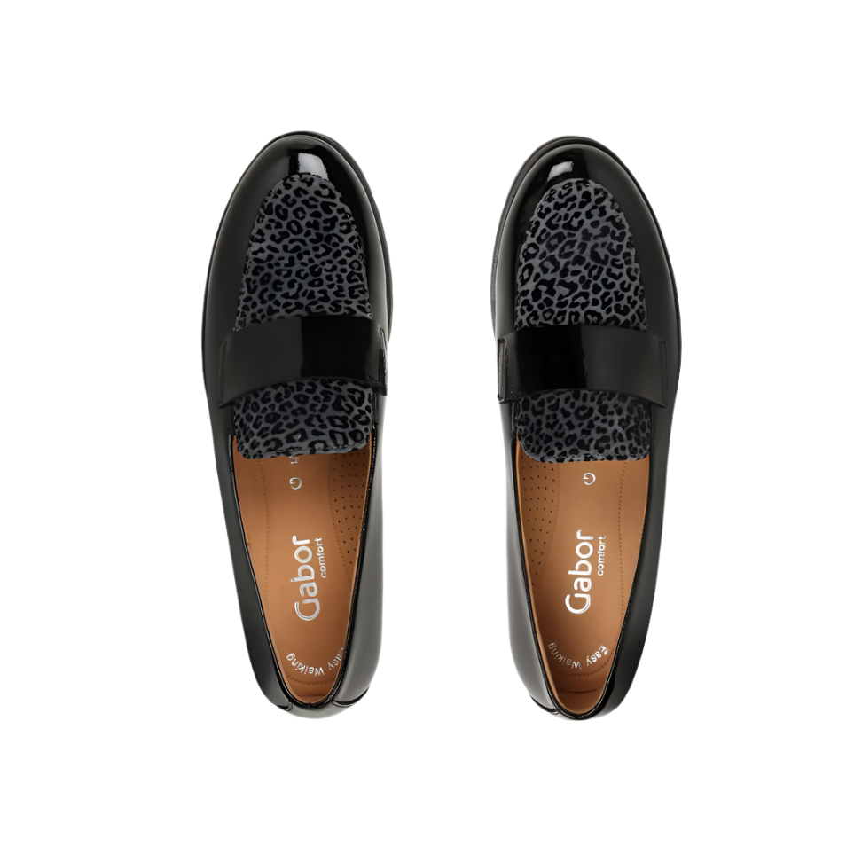 Gabor Womens Shoe 72.042.27 Black Patent/Anthracite