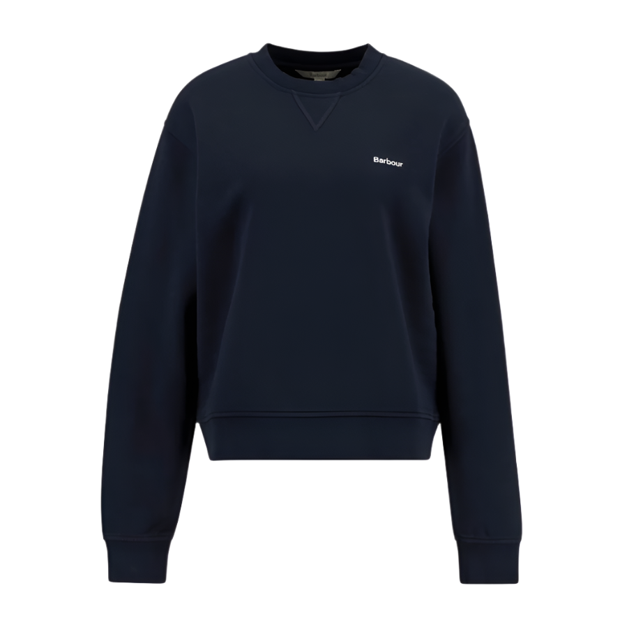 Barbour Womens Sweatshirt Bede OS Crew Navy