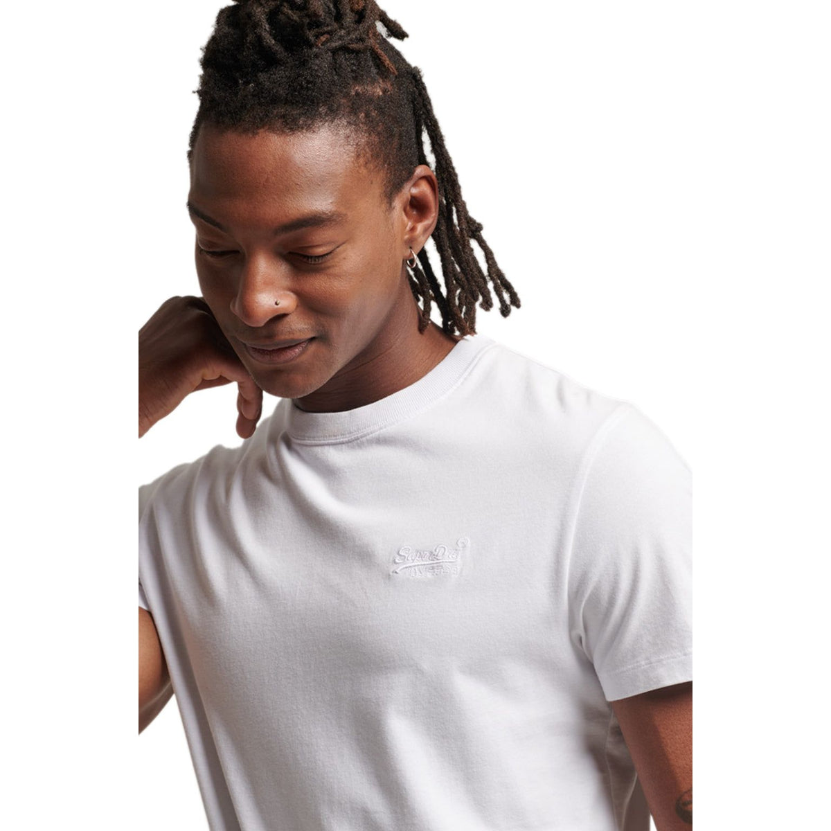 Superdry Mens Vintage Logo Emb Tee Optic/Optic