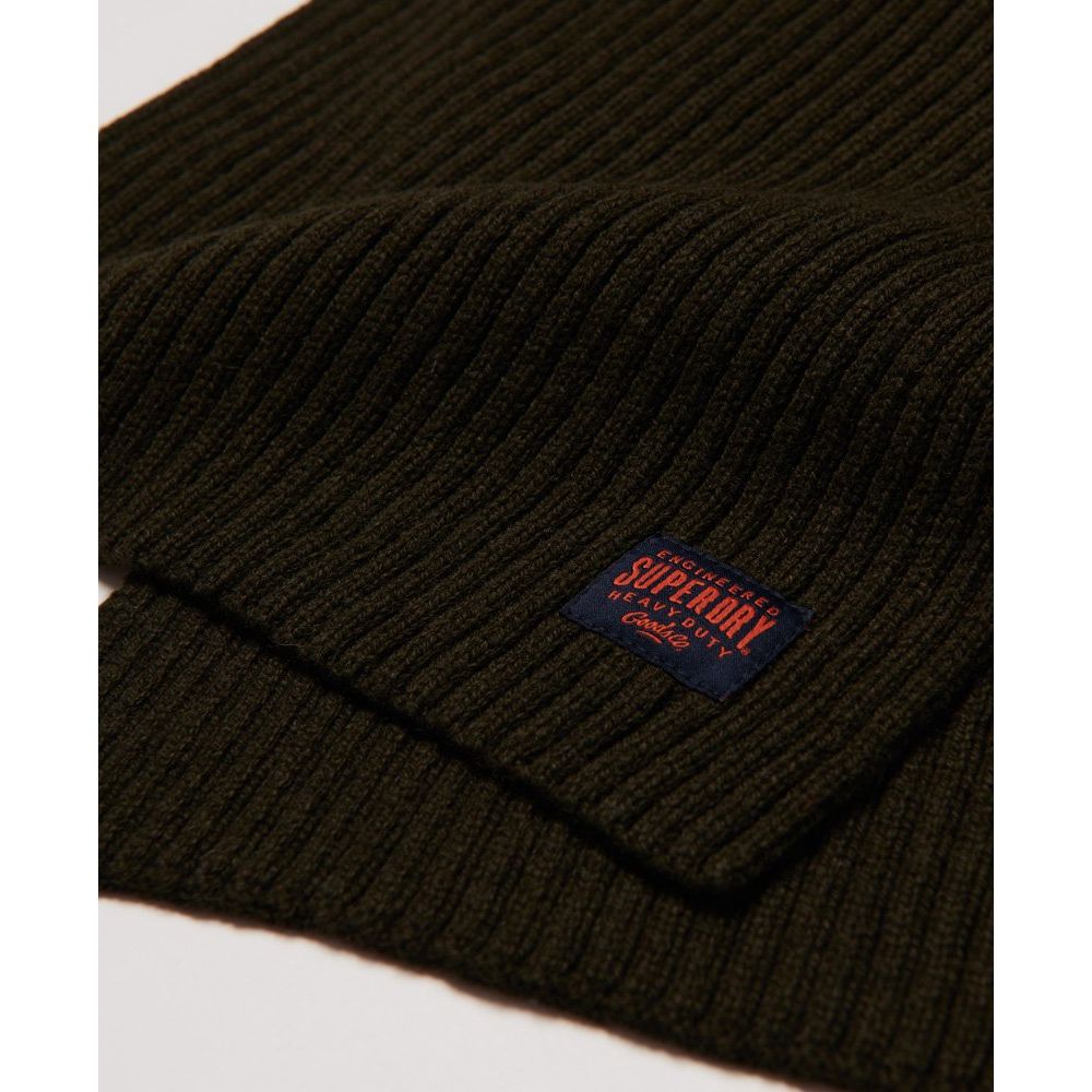Superdry Unisex Workwear Knitted Scarf Surplus Goods Olive