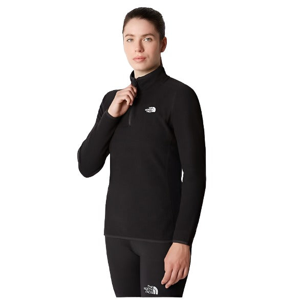 The North Face Womens 100 Glacier ¼ Zip Fleece Jacket Black