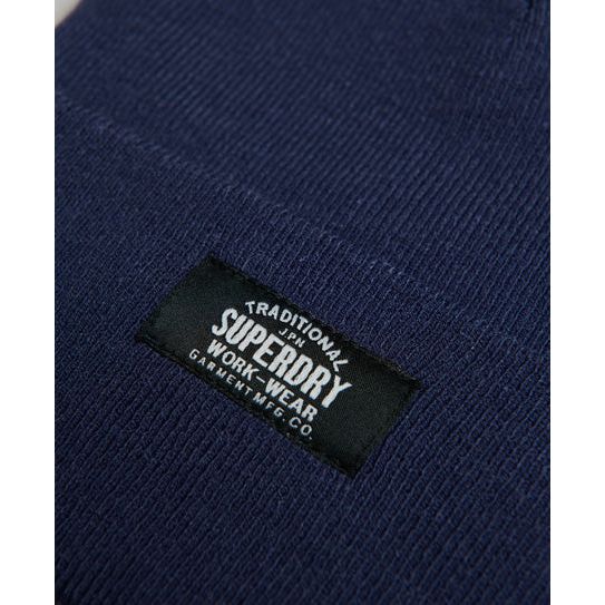 Superdry Womens Classic Knitted Beanie Hat Patriot Blue