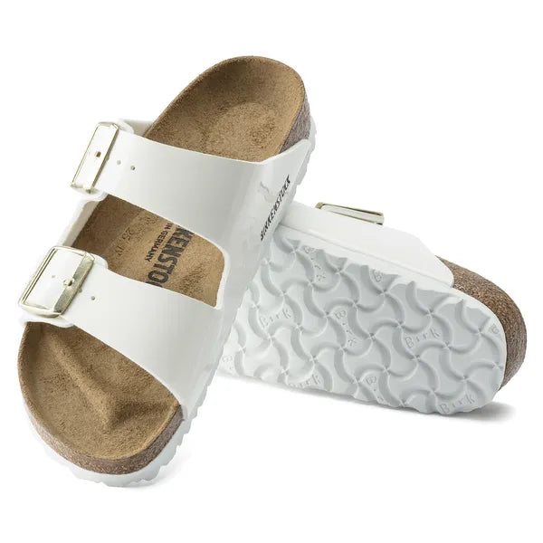 Birkenstock Womens Sandal Arizona Birko-Flor Patent White Patent