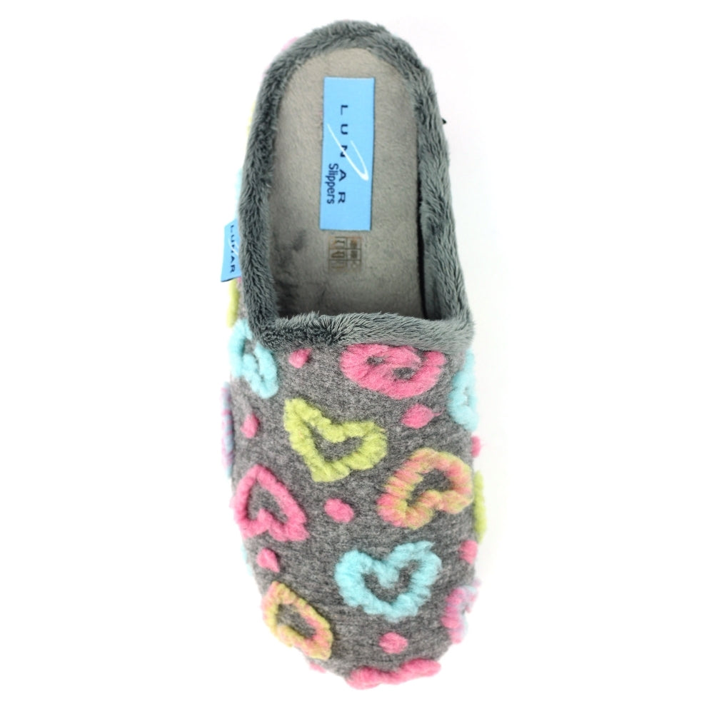 Lunar Womens Slipper Valentine Grey