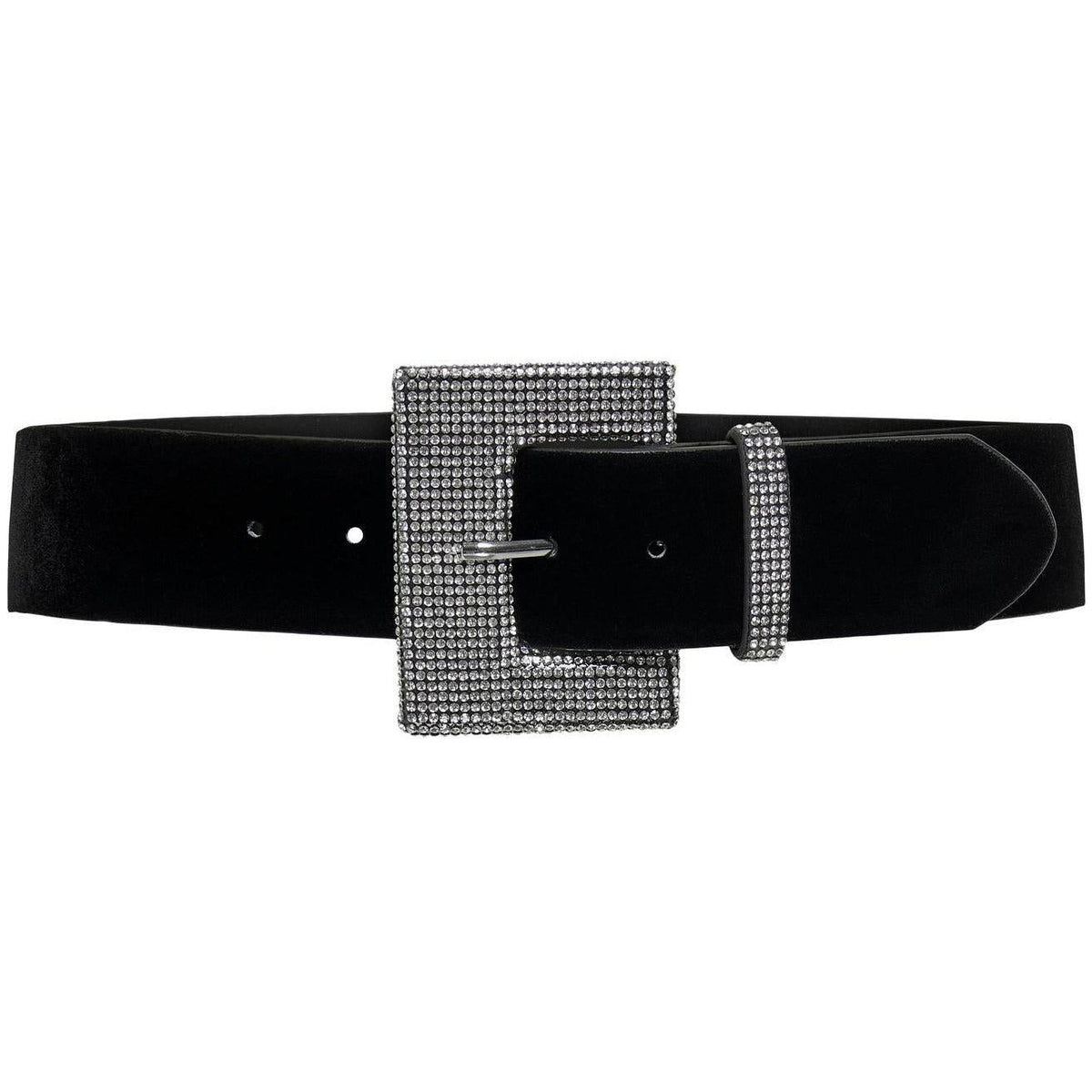 Only Womens Diana Velvet Waist Belt Black/Silver - Donaghys