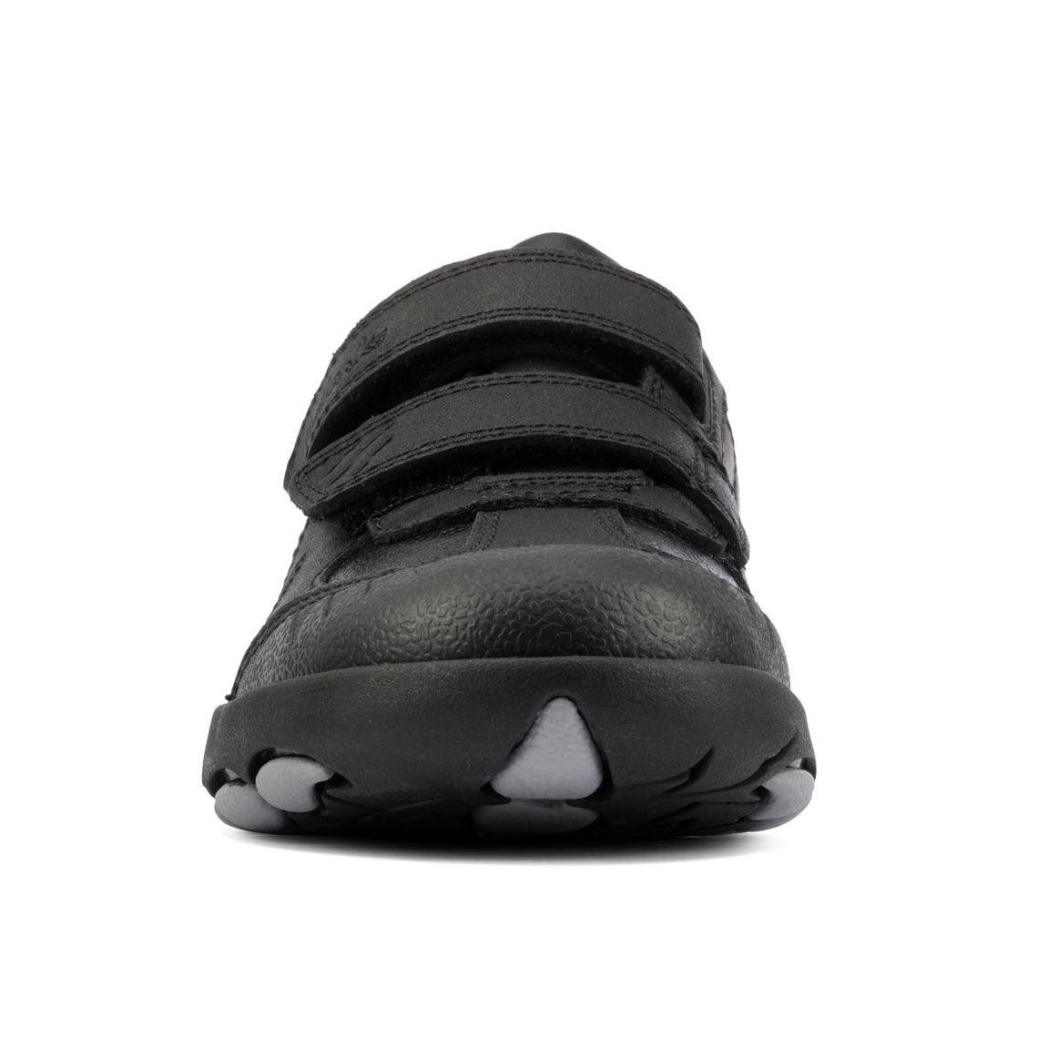 Clarks Boys School Shoe Rex Stride T Black Leather - Donaghys