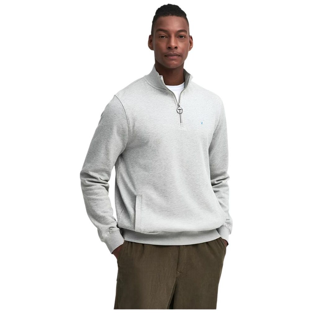 Barbour Mens Sweatshirt Beckhill ½ Zip Grey Marl