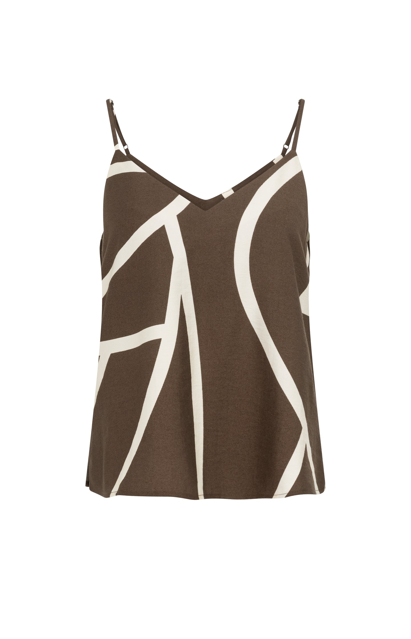 Yaya Womens Printed singlet with V-neck Chocolate Martini Dessin