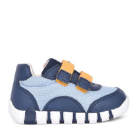 Geox boys' navy leather trainer