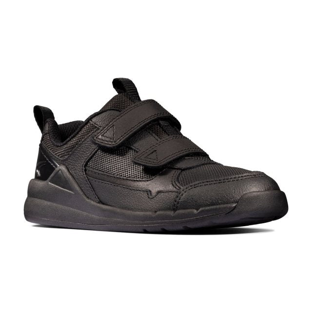 Clarks Boys Trainer Orbit Sprint T Black Leather