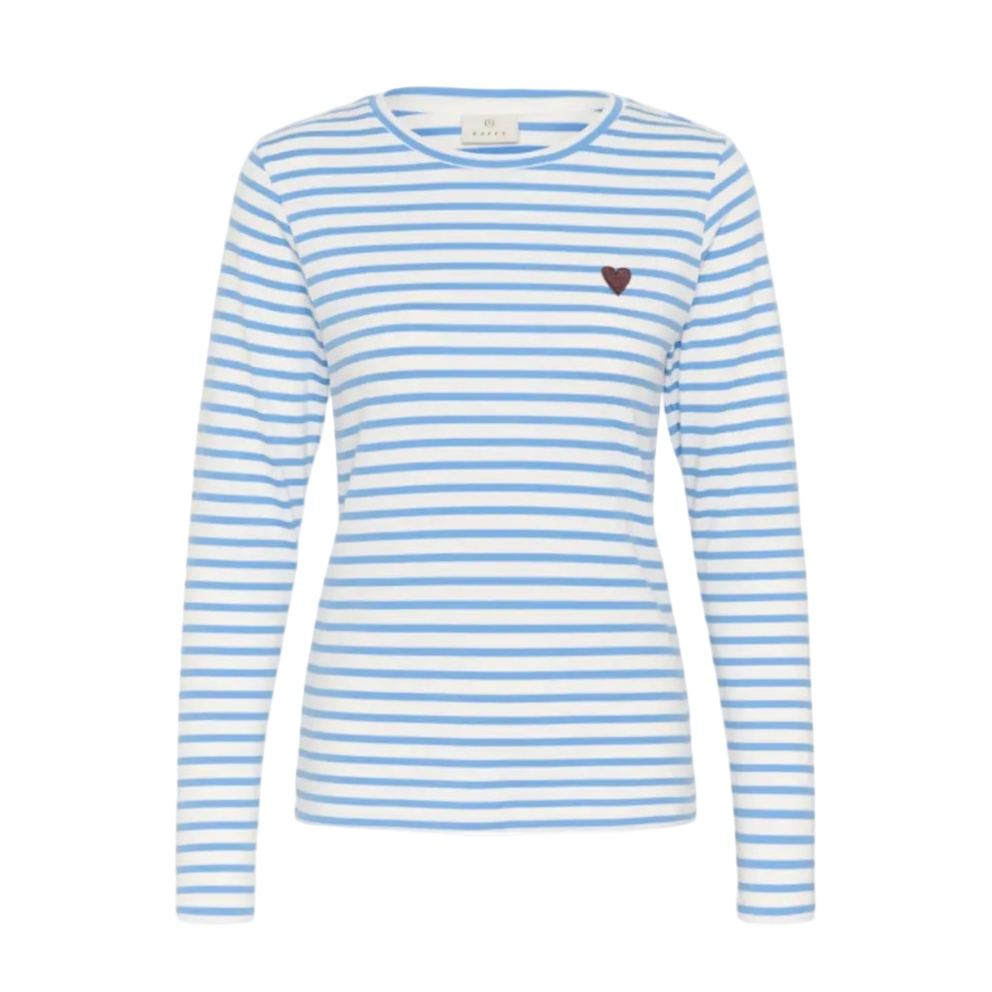 Kaffe Womens T-Shirt Liddy Chalk/Provance/Fudge Heart