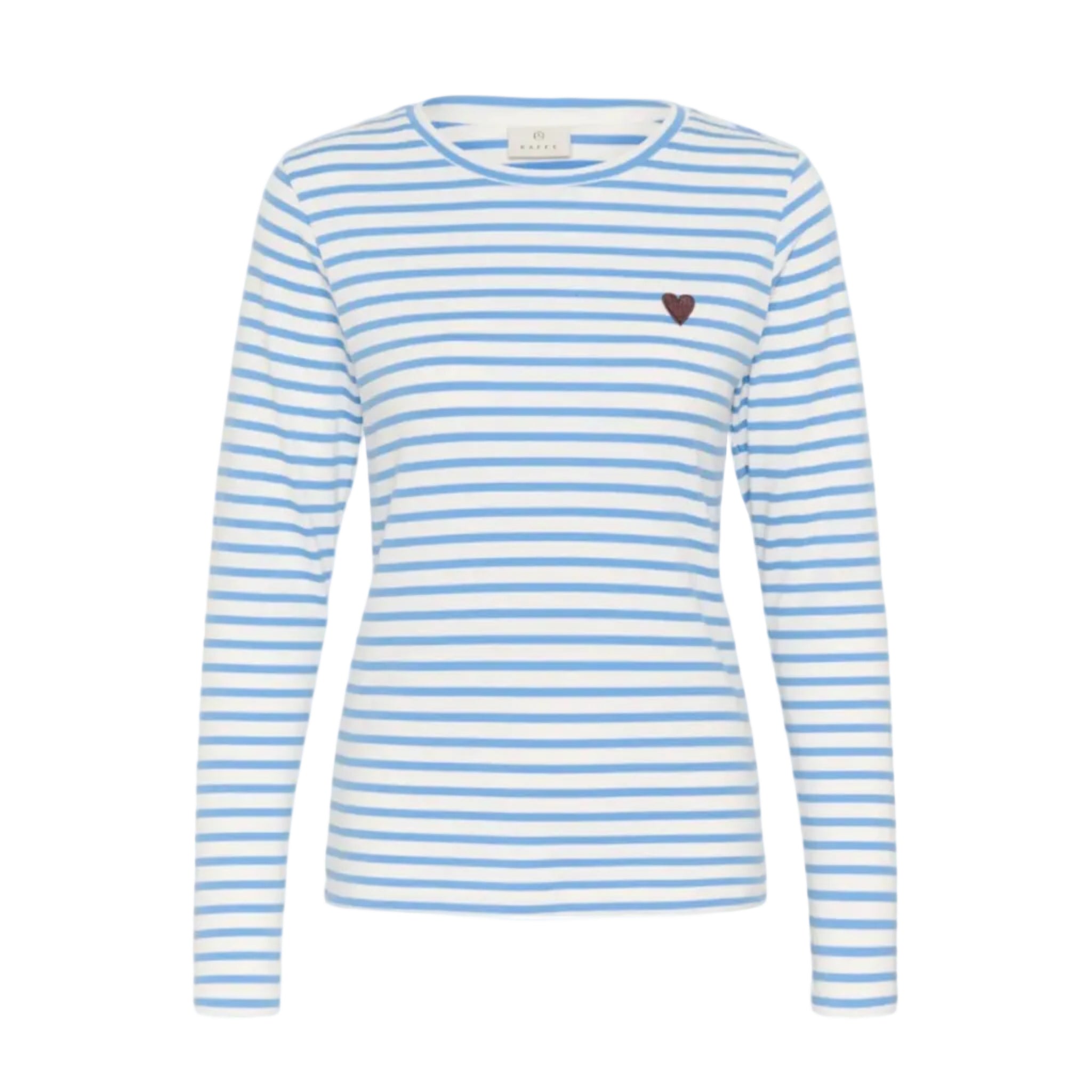 Kaffe Womens T-Shirt Liddy Chalk/Provance/Fudge Heart