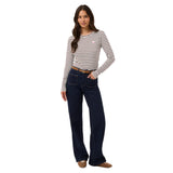Kaffe Womens T-Shirt Libby Chalk/Fudge/Wild Rose Heart