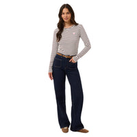 Kaffe Womens T-Shirt Libby Chalk/Fudge/Wild Rose Heart