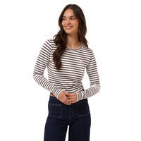 Kaffe Womens T-Shirt Libby Chalk/Fudge/Wild Rose Heart