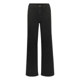 Kaffe Womens KAkarla HW Wide Jeans Black Deep