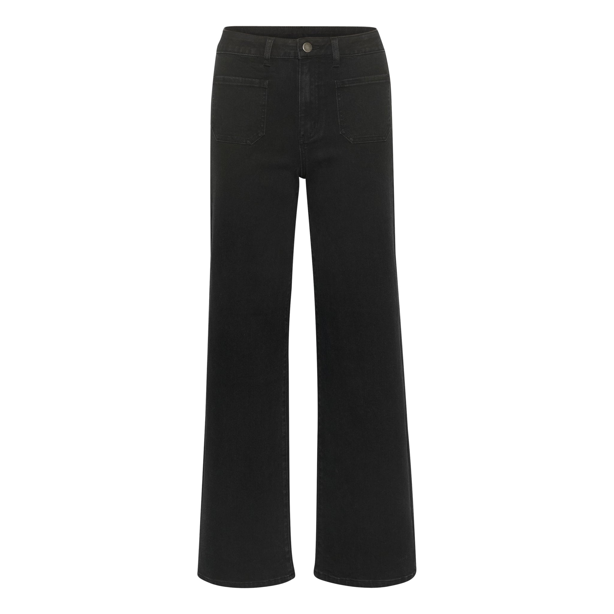 Kaffe Womens KAkarla HW Wide Jeans Black Deep