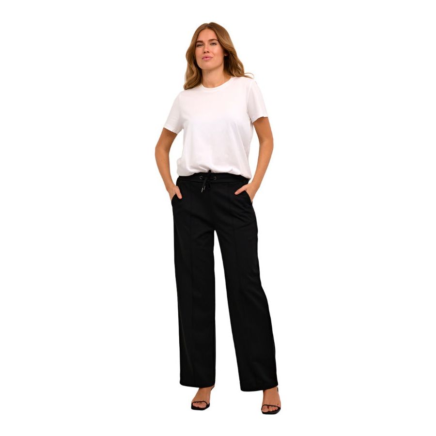 Kaffe Womens Trousers Jenny Straight Pants Black Deep