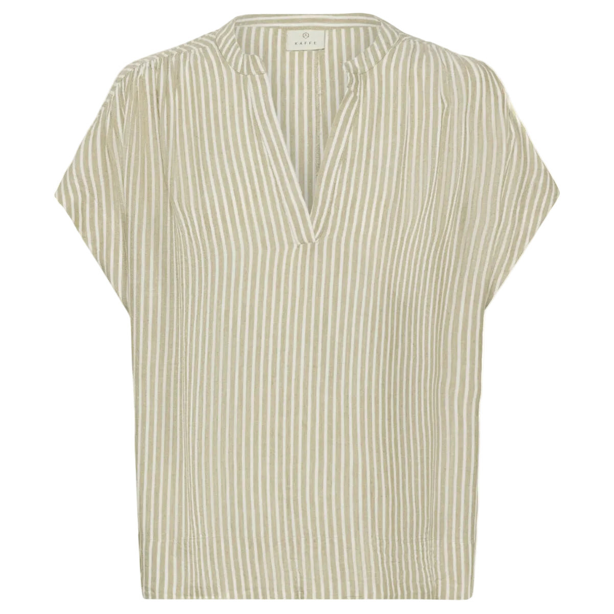 Kaffe Womens Blouse Milia Wing SL Chinchilla/Chalk Stripe