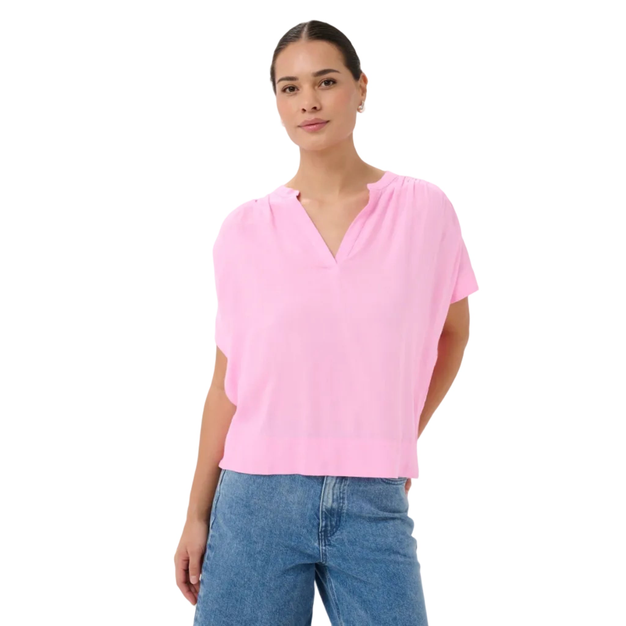 Kaffe Womens Milia Wing Blouse Pink Frosting