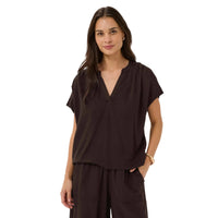 Kaffe Womens Milia Wing Blouse Black Coffee