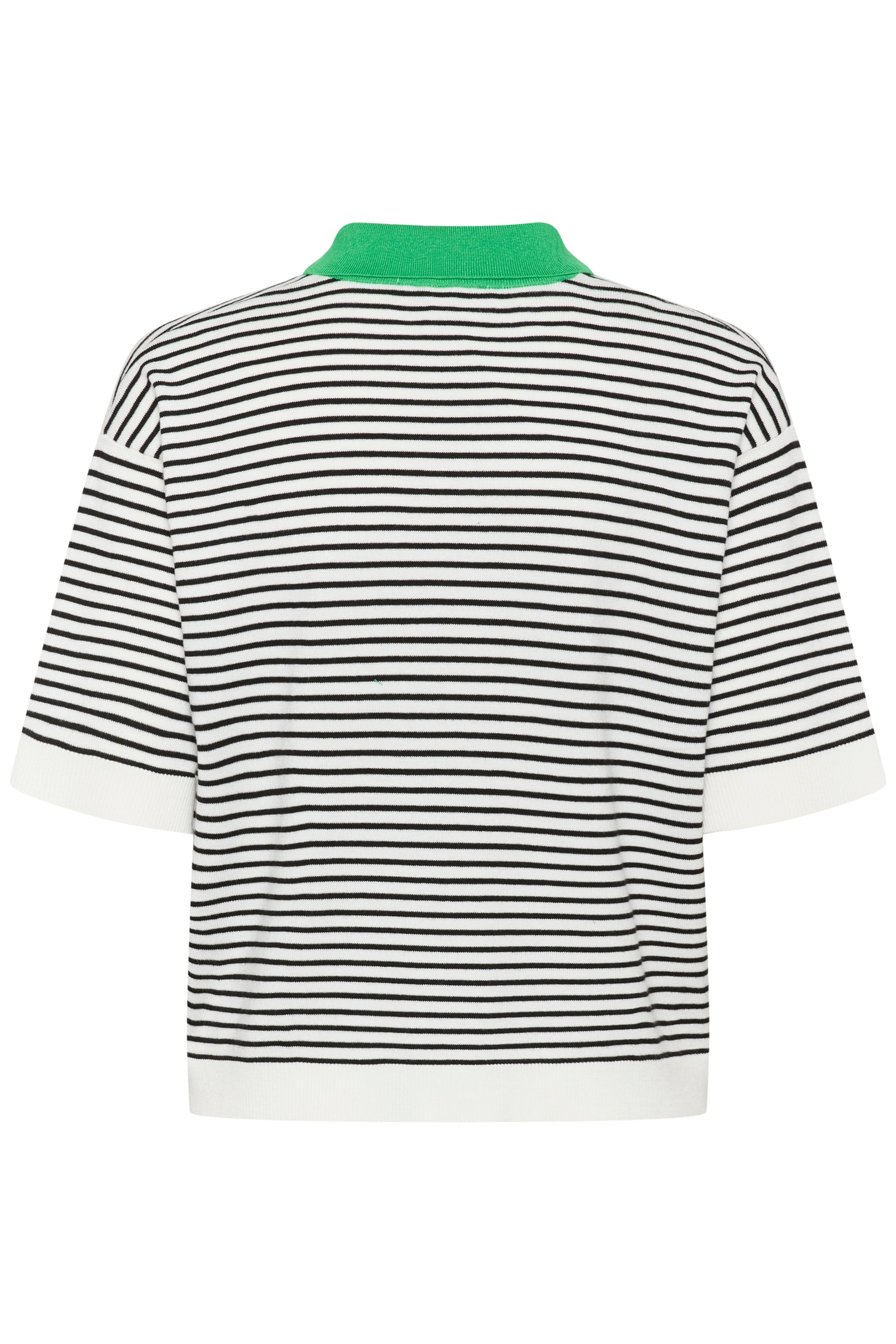 Kaffe Womens KAlizza Polo Shirt Chalk/Black Fine Stripe