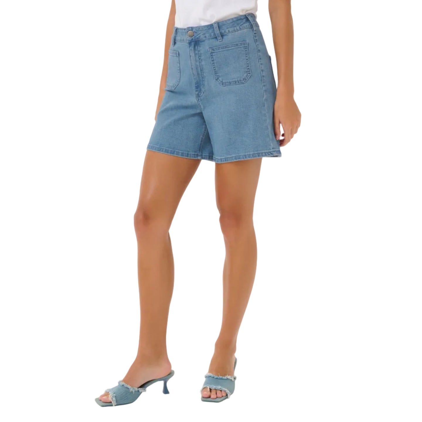 Kaffe Womens KAsarah Denim Shorts Light Blue Denim