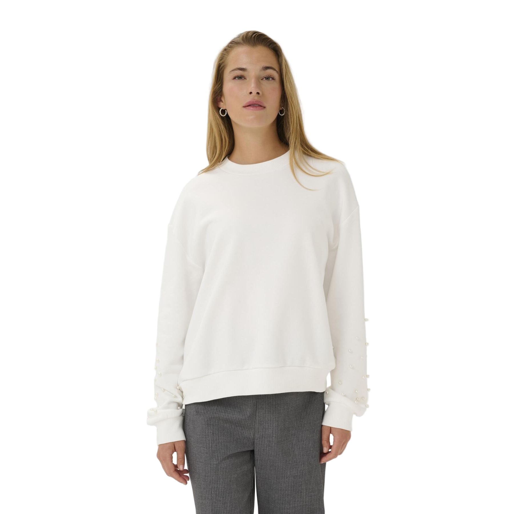 Kaffe Womens Sweatshirt Precious Chalk
