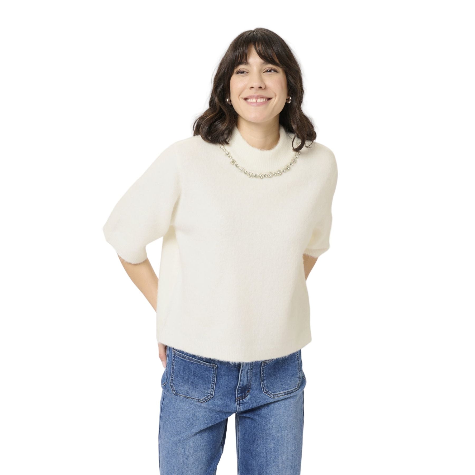 Kaffe Womens Merina Pullover Chalk
