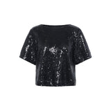 Kaffe Womens Blouse Miranda Sequin Black Deep