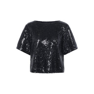 Kaffe Womens Blouse Miranda Sequin Black Deep