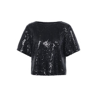 Kaffe Womens Blouse Miranda Sequin Black Deep
