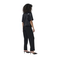 Kaffe Womens Blouse Miranda Sequin Black Deep