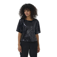 Kaffe Womens Blouse Miranda Sequin Black Deep