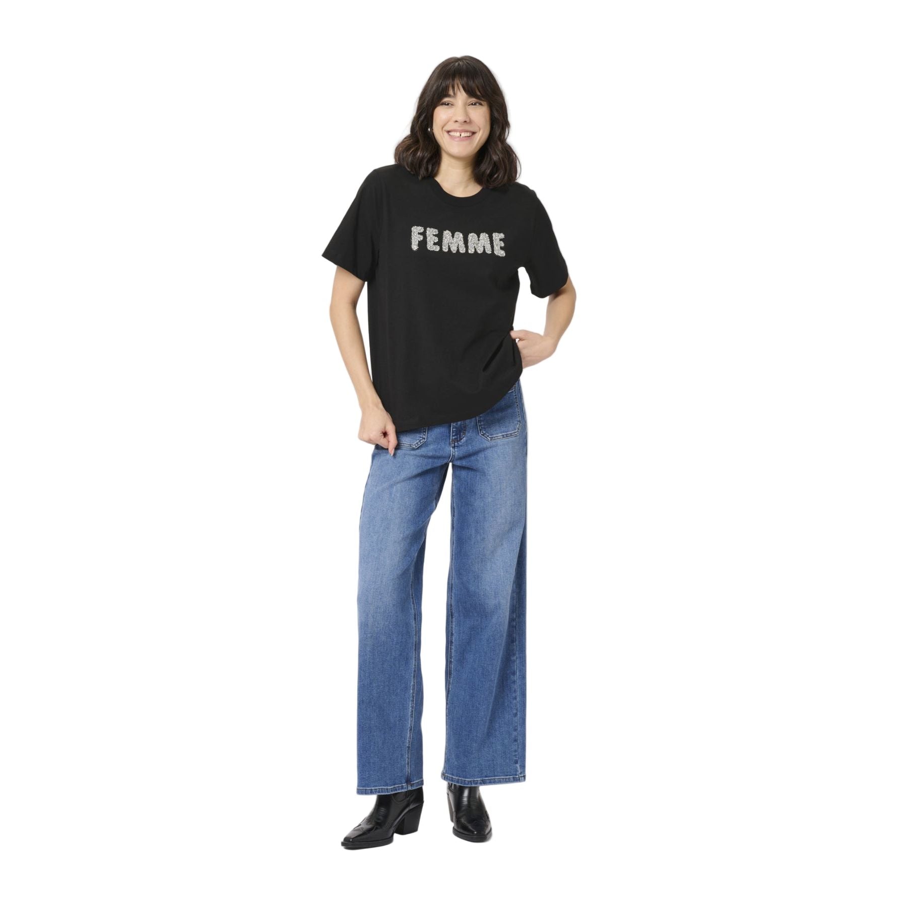 Kaffe Womens T-Shirt Arina Black Deep