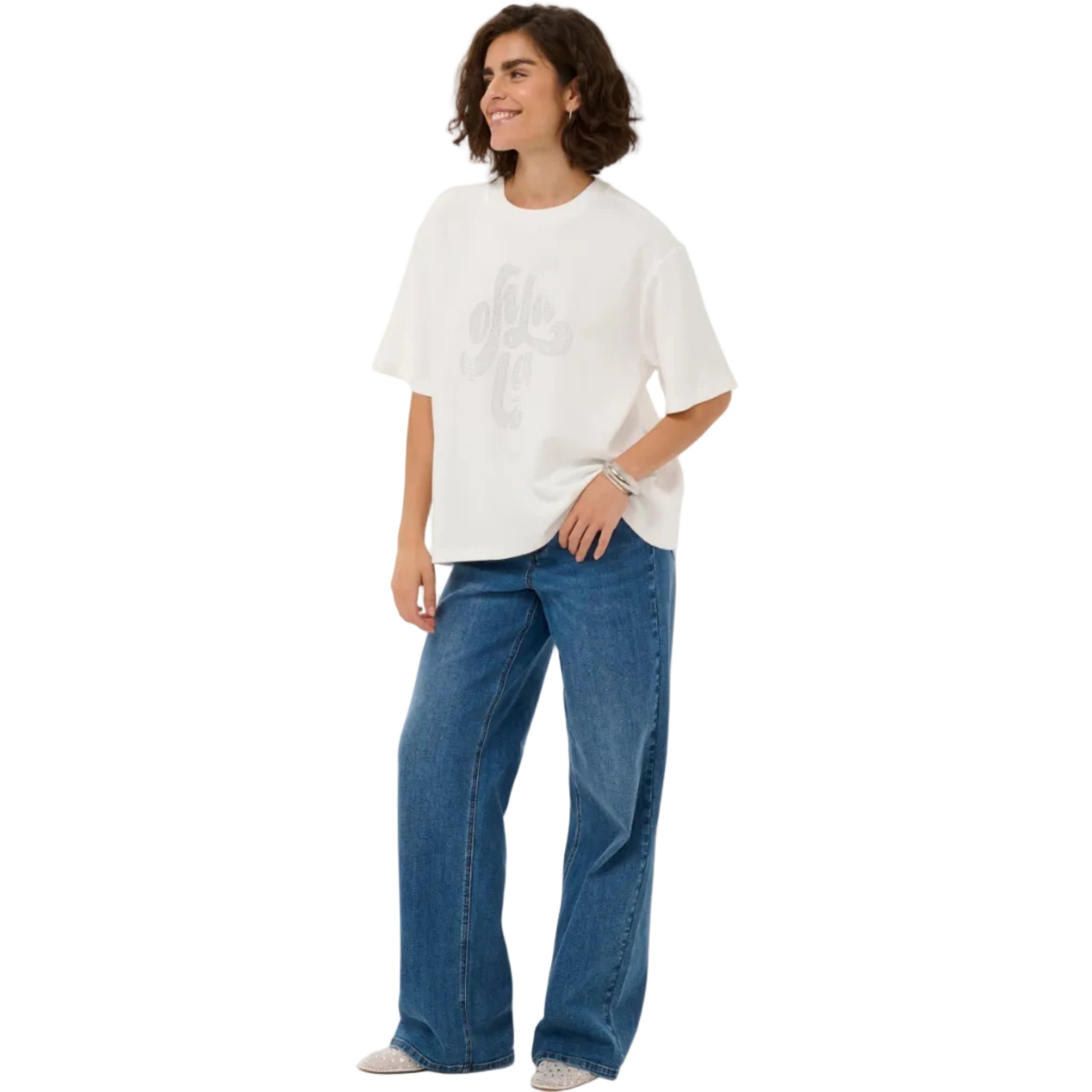 Kaffe Womens KArosie T-Shirt Chalk
